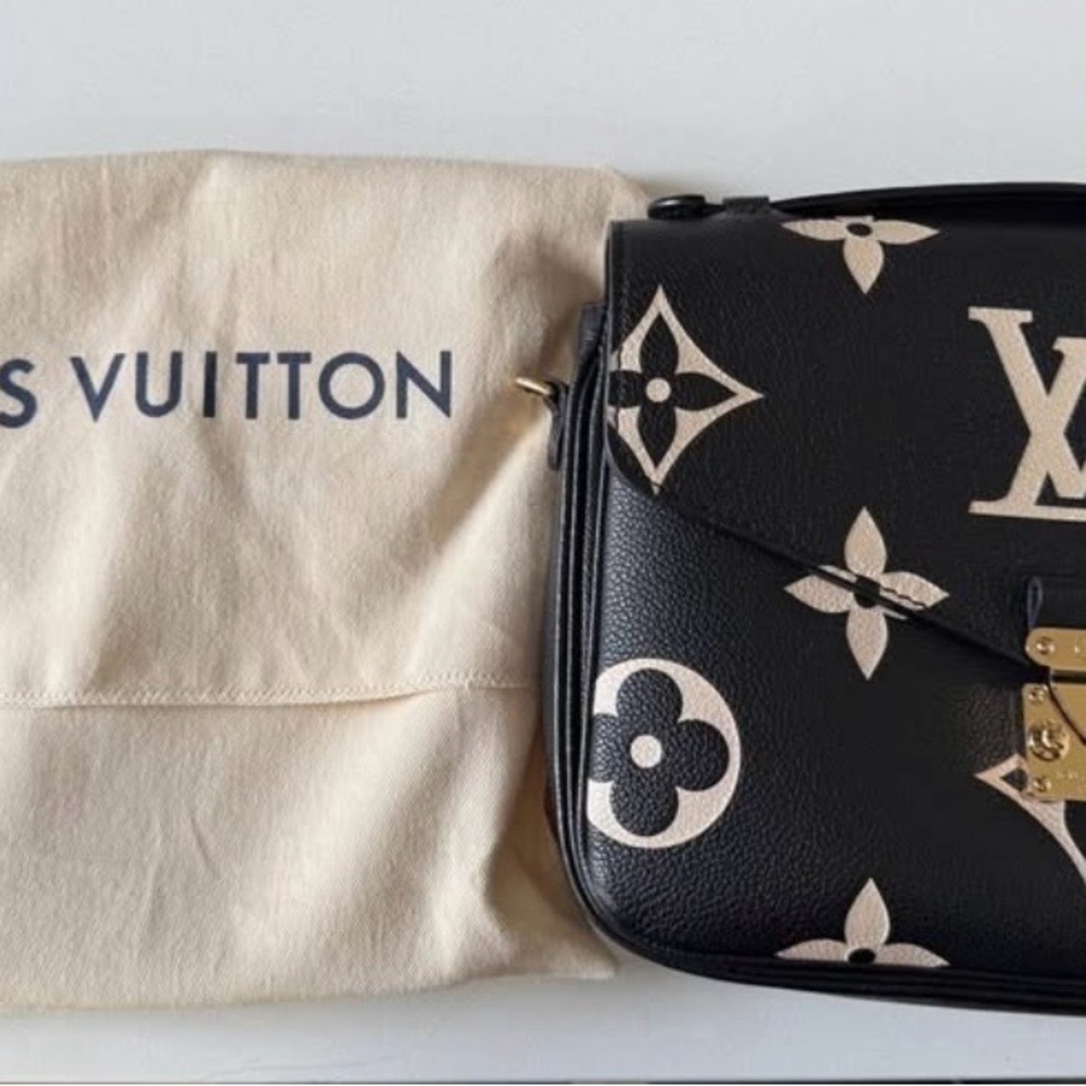 Louis Vuitton Black and Cream Monogram Crossbody Bag